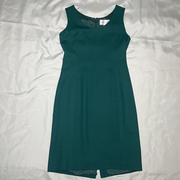 Vintage Richard Warren Sheath Dress w/ Blazer Sz 6 Green White 100% Wool Career - Picture 7 of 10